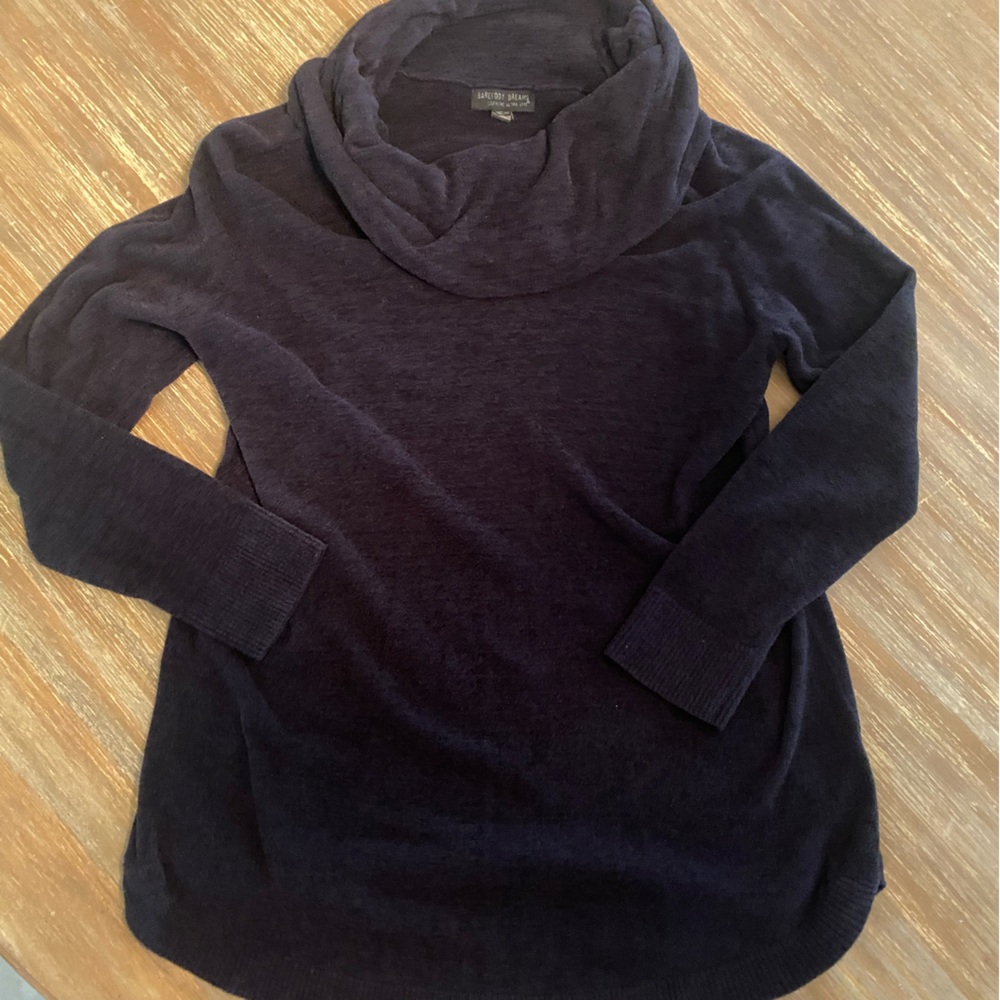 Barefoot Dreams Black Cowl Neck Tunic Sweater Cozy Chic Large L